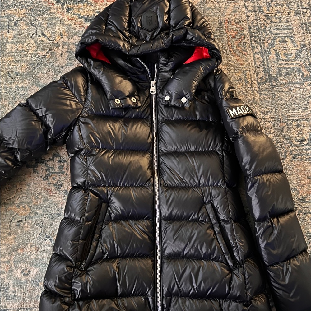 Mackage Black Jacket with Red Lining